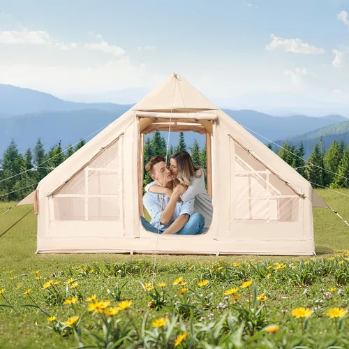 Miniatura 8 de VEVOR Tienda de campaña inflable para camping, tienda inflable de fácil instalación con bomba de mano, tienda de campaña Glamping para 4 estaciones