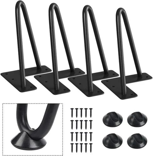 Miniatura 33 de SMARTSTANDARD Patas de muebles de horquilla de alta resistencia de 4 pulgadas, proyectos de bricolaje de metal para el hogar para soporte de TV