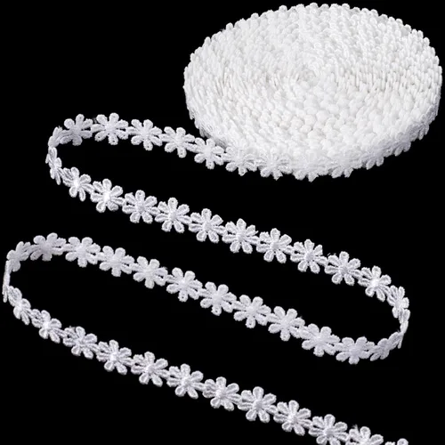 Miniatura 9 de 5.47 yardas, cinta de coser de encaje floral, adornos decorativos suaves para envolver ramos, lazos de bricolaje, clip para el cabello, decoración