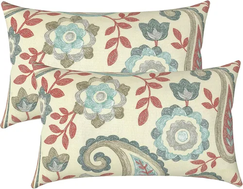 Miniatura 63 de LVTXIII Juego de 2 almohadas lumbares para patio, 12 x 20 pulgadas, resistentes a la decoloración, para exteriores con interiores, cojines lumbares
