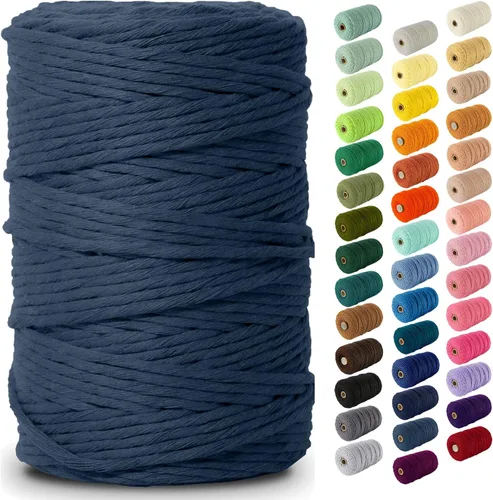 Miniatura 49 de Nook Theory - Cuerda de macramé de 3 mm, 220 yardas de cuerda de algodón, hilo de 4 mm y 5 mm, cuerda para manualidades, perfecta para colgantes