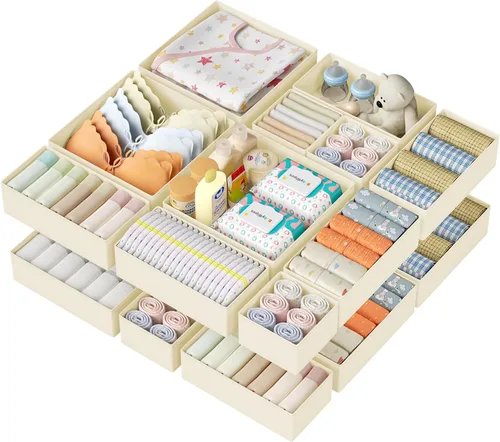 Miniatura 23 de DIMJ Organizador de Cajones para Almacenamiento de Ropa - Paquete de 20 Organizadores de Cómoda para Bebé para Guardería, Contenedores Organizadores
