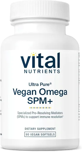 Vital Nutrients Ultra Pure Vegan Omega SPM+ - Suplemento de omega-3 para mediadores de resolución profesional especializados veganos (SPM) - Alivio