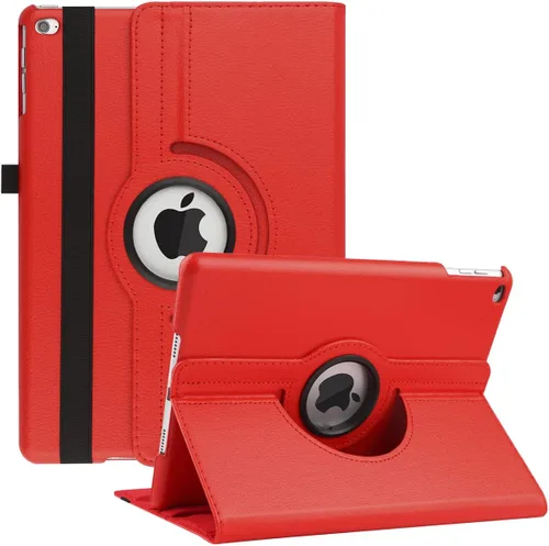 Funda giratoria para iPad de 9ª generación 2021 / iPad de 8ª generación 2020 / iPad de 7ª generación 10.2" 2019, funda tipo folio con soporte Rojo 01