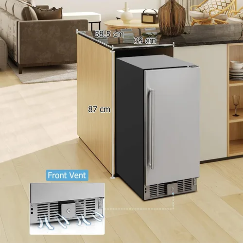 Miniatura 6 de KOTEK Refrigerador de bebidas para 115 latas, de 32 a 50 ℉, enfriador de bebidas independiente bajo mostrador con puerta de acero inoxidable