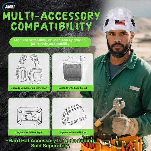 Miniatura 7 de Aolamegs Vented Carbon Fiber Pattern Hard Hat, ANSI Z89.1 Type 1 Class C Safety Helmet for Construction, OSHA Approved Work Hat with 6-Point Casco
