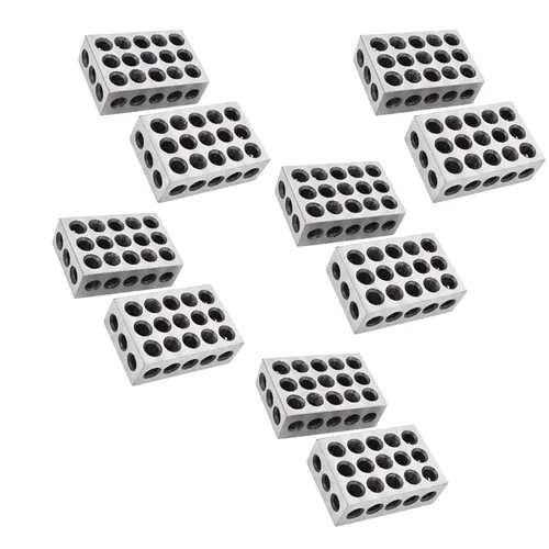 Miniatura 6 de 5 pares de 1-2-3 bloques emparejados par con 23 agujeros precisión Machinist Fresado 0.0002 pulgadas para plantilla de fresadora