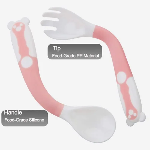Miniatura 3 de PandaEar Cucharas de utensilios flexibles para bebés, aprendizaje de entrenamiento y alimentación para niños pequeños y bebés, 3 juegos sin BPA