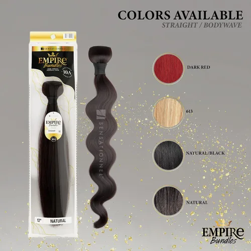 Miniatura 2 de Sensationnel Paquetes Empire - Cabello humano ondulado 10A sin enredos para tejer y coser con estilos, 1 paquete (10 pulgadas, rubio 613)