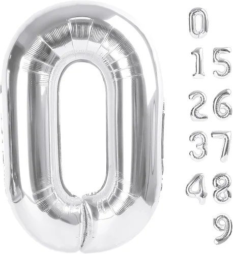 Miniatura 50 de Globos de números de 5 globos de 40 pulgadas, decoraciones de cumpleaños azules para niños y niñas, globos de números azul marino grandes