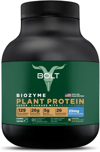 Miniatura 10 de Bolt Biozyme Plant Protein Proteína vegana con superalimento ficocianina y hierbas ayurvédicas Perfil completo de aminoácidos para apoyo