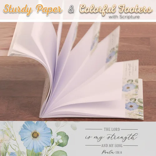 Miniatura 3 de Regalos de Arte Cristiano Cuaderno de Escritura Pequeño y Práctico para Mujeres: El Señor es mi Fortaleza - Versículo Inspirador de la Biblia Salmo