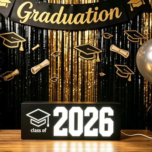 Miniatura 8 de Class of 2026 Graduation GRAD LED Sign Light, USB Powered Graduation Cap Night Light for 2026 Grad Party Decor, Bedroom, Desk, Graduation Gift