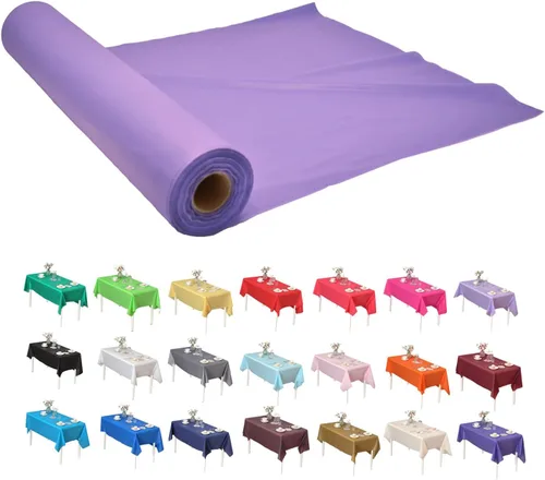 Miniatura 38 de Rollo de plástico para cubierta de mesa color verde manzana, 40 pulgadas x 100 pies, rollo de plástico resistente para cubierta de mesa de banquetes