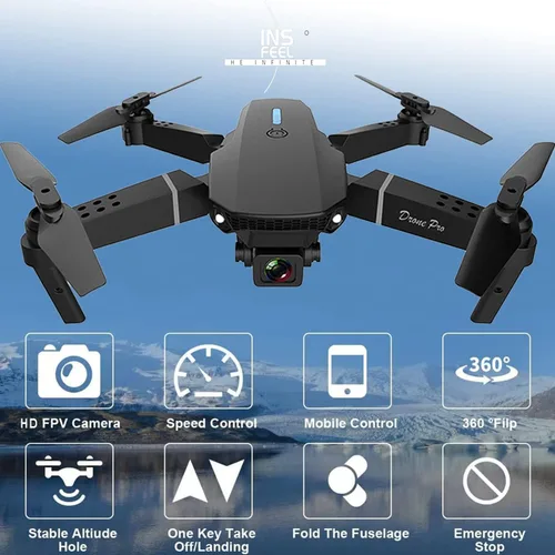 Miniatura 6 de Mini dron con cámara para adultos – Regalo de juguete de Navidad para principiantes de 14 años – Multirotores cuadricópteros RC UAV plegable