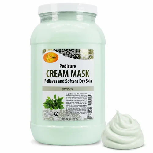 SPA REDI - Máscara de crema corporal y pies, té verde, 128 onzas - Masaje de pedicura para pies y cuerpo cansados, hidratante, piel fresca -