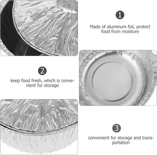 Miniatura 5 de COHEALI Ollas desechables de papel de aluminio con tapas de 10.03 x 8.66 x 3.74 pulgadas, bandejas de almacenamiento de alimentos para barbacoa