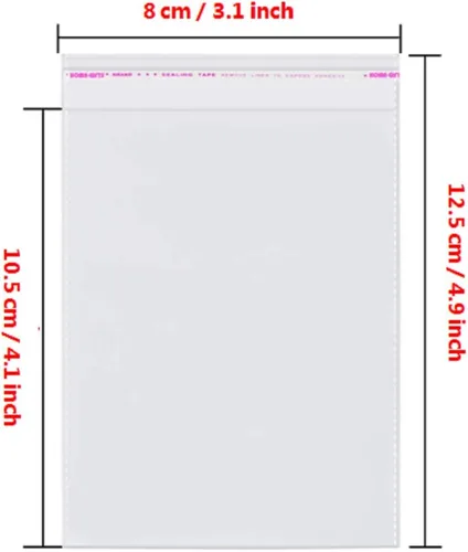 Miniatura 2 de Borningfire - 200 bolsas de celofán transparentes y resellables de 3 x 4 pulgadas con sello autoadhesivo, ideales para panadería, velas, jabón