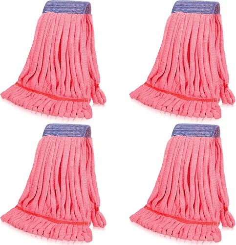 Miniatura 10 de Lallisa 4 piezas de repuesto para cabezal de trapeador comercial, de microfibra, industriales, de microfibra, repuestos para limpieza de suelos