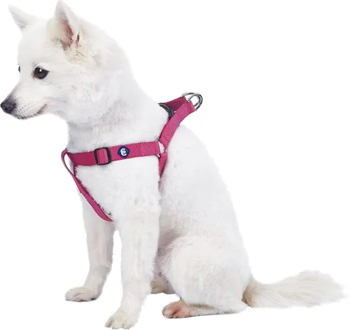 Miniatura 12 de Blueberry Pet Essentials Step-in - Arnés para perro, tamaño mediano, chaleco ajustable rosa fucsia, nailon sólido clásico para perros machos