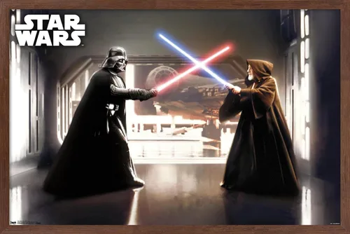 Miniatura 15 de Star Wars: Saga - First Duel Wall Poster, 22.4L x 14.7W, Barnwood Framed Version