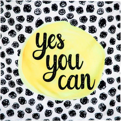 Birdy Boutique "Yes You Can" - Tapiz motivacional para colgar en la pared, con cita inspiradora de 36 x 36 pulgadas, pancarta de afirmación positiva