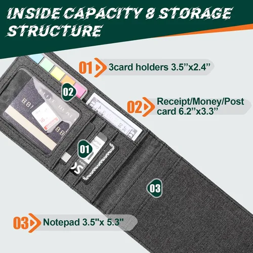 Miniatura 4 de Funda para Cuaderno para Rocketbook Mini y Field Notes con Espiral Superior (3.5"x5.5") - Estuche Resistente al Agua con Soporte para Bolígrafo