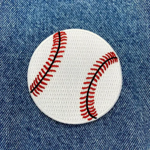Miniatura 2 de Insignia bordada de béisbol Base Ball Fastball de hierro para aplicación deportiva