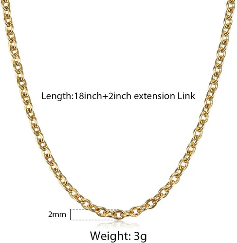 Miniatura 5 de Trendsmax - Collar con dije de letra inicial rectangular para hombre y mujer, letra mayúscula chapada en oro, cadena de eslabones de 18 pulgadas