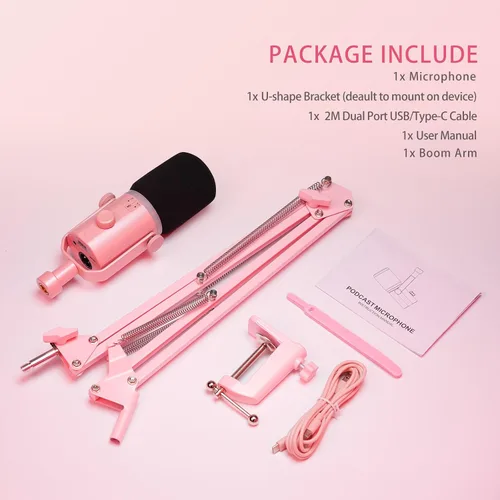 Miniatura 9 de FEELWORLD PM1 XLR - Micrófono dinámico USB con brazo articulado, regalos para grabación de podcasts, computadora PC, juegos, transmisión en vivo
