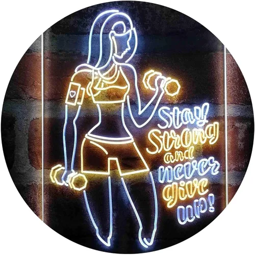 Miniatura 15 de ADVPRO Fitness Club Gym Stay Strong Never Give Up Dual Color LED Neon Sign azul & rojo 8 x 12 pulgadas st6s23-i4043-br