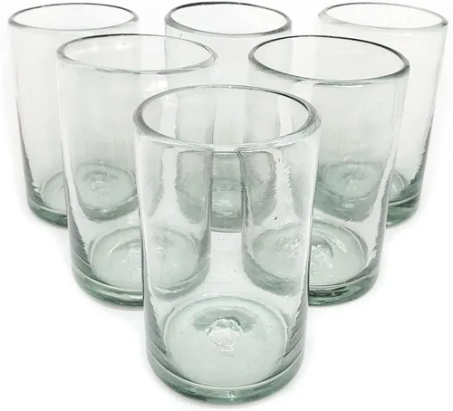 Miniatura 16 de Clear Blown - Juego de 6 vasos de 10 onzas, cristalería mexicana hecha a mano, vidrio reciclado, sin plomo ni toxinas (mezclador)