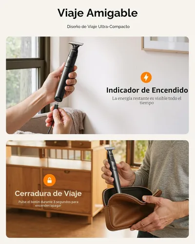 Miniatura 9 de [2026 - Recortadora de pelo para barba y cuerpo mejorada para hombres [todo en uno] Carga rápida USB-C, afeitadora eléctrica sin dolor para ingle