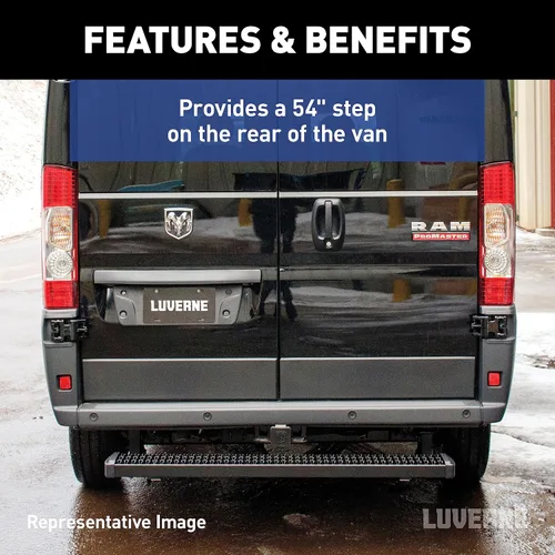 Miniatura 3 de FTNF Luverne 415254-570749-0 - Kit de flota de escalón trasero de aluminio negro de 54 pulgadas, compatible con Select Dodge, Freightliner