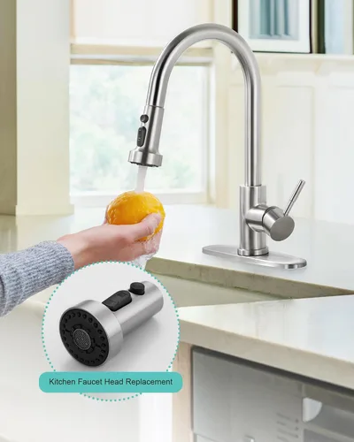 Miniatura 2 de Reemplazo de Cabezal de Grifo Extraíble: Reemplazo de Cabezal de Rociador de Grifo de Cocina de 3 Funciones con 9 Adaptadores - Cabezal de Grifo