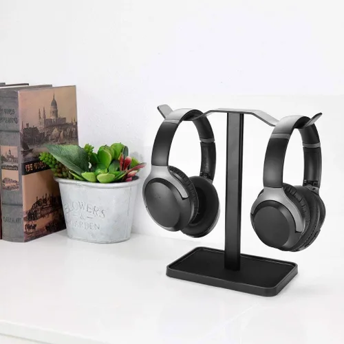 Miniatura 2 de Avantree Neetto HS908 - Soporte Dual para Auriculares de Escritorio, Respaldo para Auriculares de Aluminio y Metal