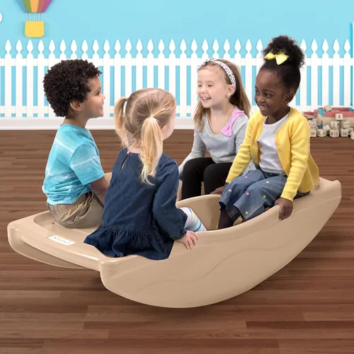 Miniatura 4 de Simplay3 Balancín y puente de escalada de dos caras para balancín y roll, se adapta a hasta cuatro niños y niños para mecerse y escalar