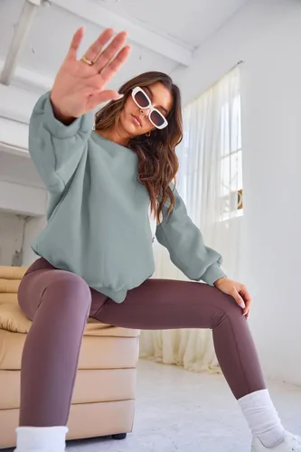 Miniatura 38 de EFAN Sudaderas de gran tamaño con cuello redondo Y2K para mujer, sudaderas con capucha para otoño, moda 2025, ropa para adolescentes y niñas, lindo