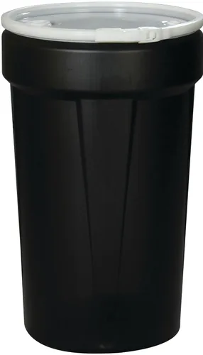 Miniatura 22 de Eagle Tambor de plástico de 55 galones con tapa, cerradura de palanca de metal, 39.1"x23.8" pulgadas, tambor de cabeza abierta para paquete de Negro