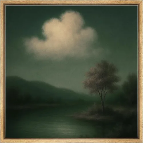 Miniatura 50 de SIGNWIN Lienzo enmarcado para pared, diseño retro de cielo azul y nube, paisaje, naturaleza, ilustraciones de área silvestre, bellas artes, casa