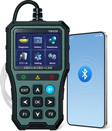 AMTIFO Herramienta de diagnóstico Bluetooth con escáner OBD2, compatible con iOS/Android, datos en tiempo real, probador de batería, Plug and Play,