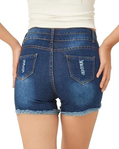 Miniatura 2 de PHOENISING - Shorts elásticos de mezclilla para mujer talla 2 a 16