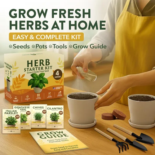 Miniatura 5 de Kit de plantador de jardín de hierbas HOME GROWN para interior – Regalo navideño único para adultos, hombres y mujeres - Cultiva 4 semillas