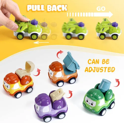 Miniatura 4 de Kiddiworld Mini Autos de Juguete para Regalos de Niños de 1 Año, 12 Conjuntos de Camiones de Retroceso con Tapete de Juego/Caja de Almacenamiento