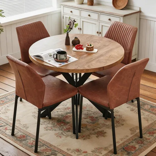 Miniatura 11 de Juego de 2 sillas de comedor modernas, de piel sintética, cómodas, tapizadas, para comedor, cocina, con patas de metal negro para sala de estar