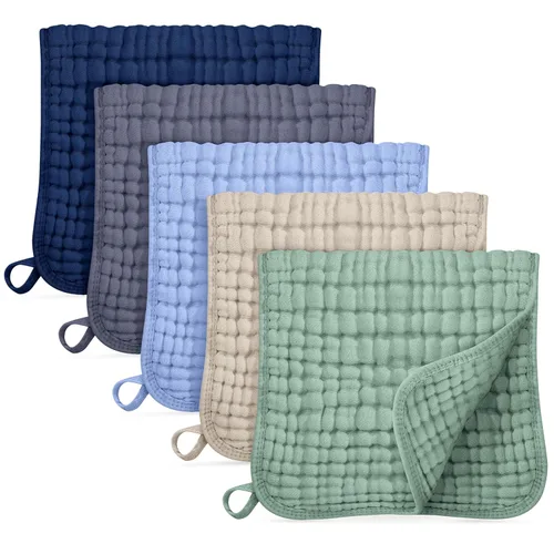 Miniatura 18 de Unnivoll Paños de muselina para eructos para bebé, 100% algodón, para niños y niñas, grandes, 20 x 10 pulgadas, extra suaves y absorbentes, paquete