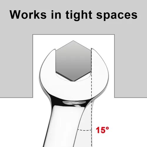 Miniatura 7 de Jetech - Llave combinada de trinquete de 16 mm, llave de carraca de grado industrial con trinquete de 12 puntas y 72 dientes, acero Cr-V forjado