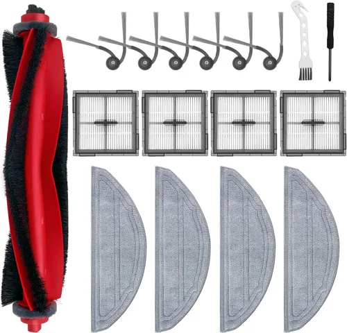 Paquete de 17 piezas de accesorios de repuesto para Roborock Q10 S5+/ Q10 S5/Q10 X5/Q10 X5+ kits de aspiradora robot, con 1 cepillo principal, 4