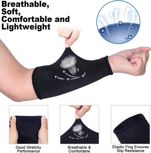 Miniatura 3 de 2 pares de fundas protectoras de antebrazo resistentes a cortes, protección de nivel 5, mangas largas de 10 pulgadas, cómodas y elásticas
