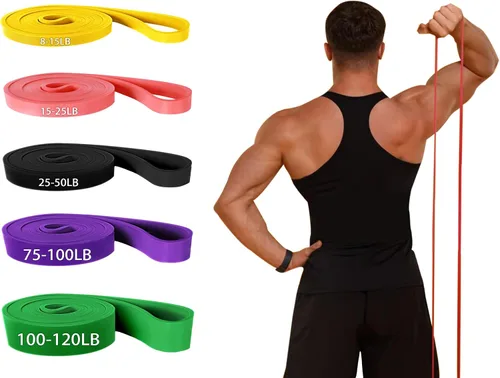 Bandas de resistencia, 5 niveles de resistencia para hombres y mujeres, bandas elásticas de entrenamiento de asistencia para entrenamiento,